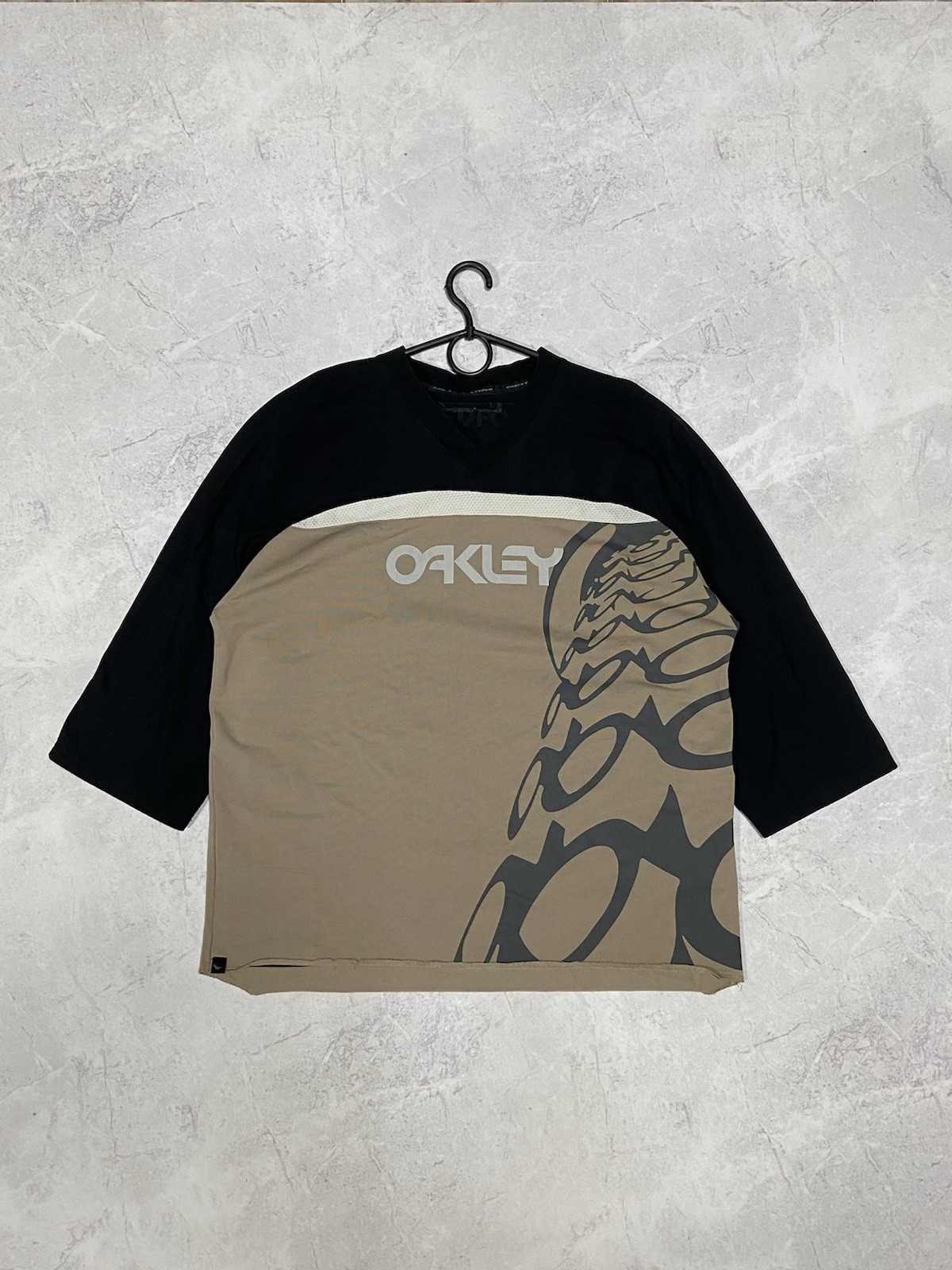 SAINT LAURENT Oakley manica lunga 3 4 grande stampa monogramma vintage