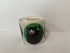Foglio Rotolo Adesivo Sfondo Verde Gatto Nero Vintage 