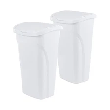 United Solutions 10 Gal/40 Qt Space-Efficient Kitchen Trash Can with Dual Swing