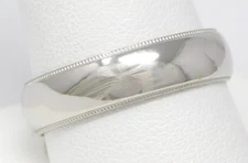5.9 mm Milgrain Edge Wedding Band Ring Platinum Size 10 1/2 A7394