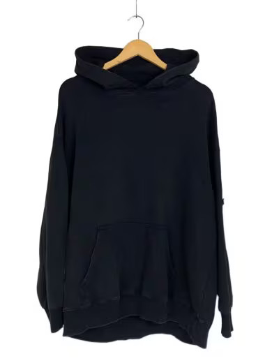 STONE ISLAND/Pullover Hoodie/L/Cotton/Black/Solid