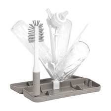 Ubbi On-The-Go Drying Rack Brush Set, With Travel Case Bottle Brush, Taupe