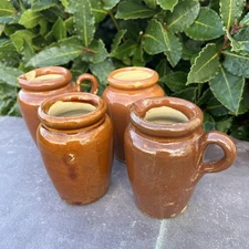 Traditional Farmhouse Home Décor Old Fashioned Stoneware Pots & Jugs x 4