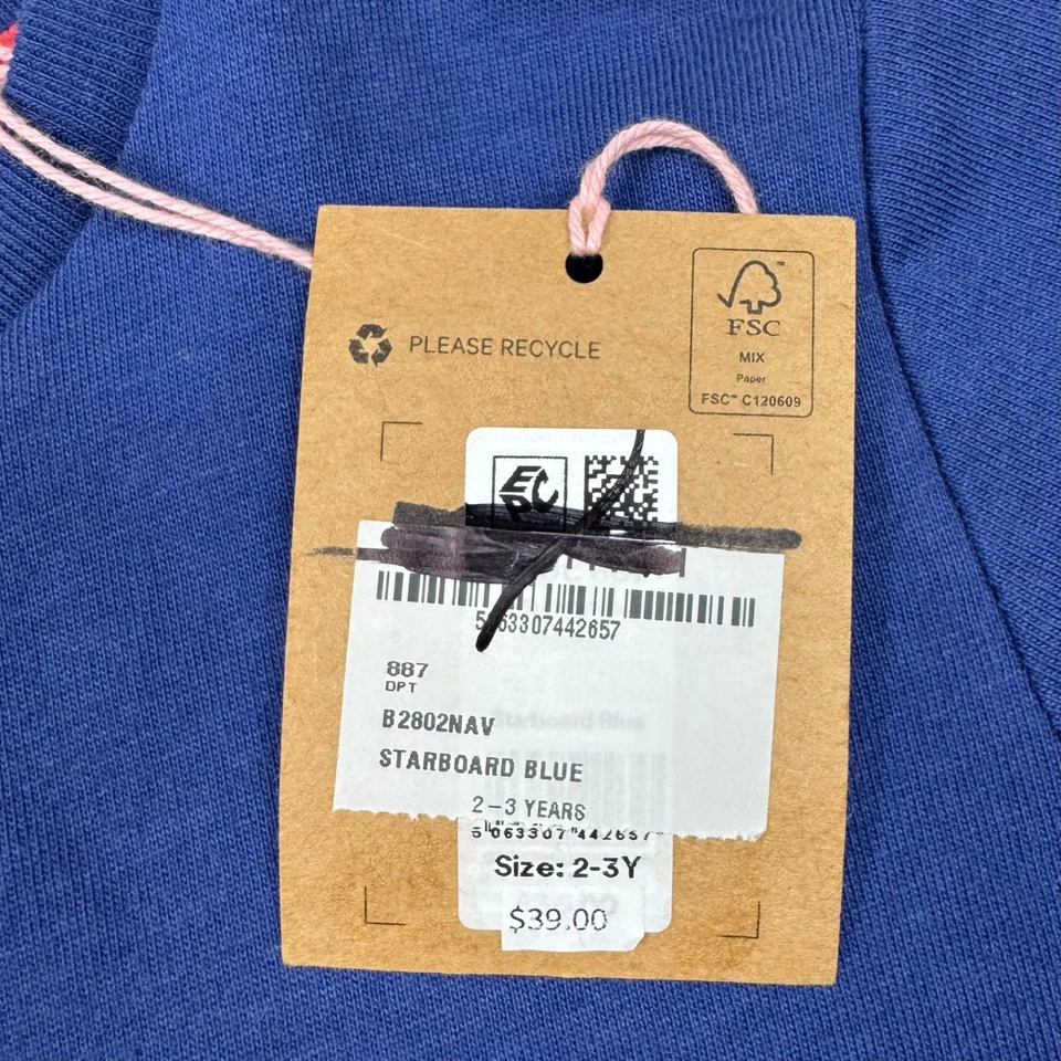 Camisa Mini Boden Niños Santa Rocket Ship Manga Larga Azul Algodón 2-3 Años Navidad Foto 4 de 4