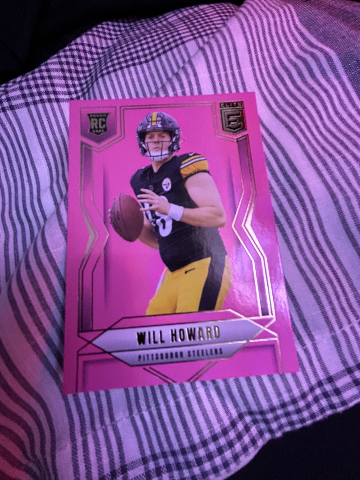 2025 Panini Donruss Elite - RC Will Howard #150 Pink Ink Pittsburgh Steelers