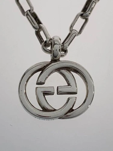 Collana GUCCI uomo SV925 ad incastro G con top in argento usata