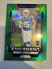 2024 Panini Prizm - Emergent Ladd McConkey #13 Green Prizm (RC)