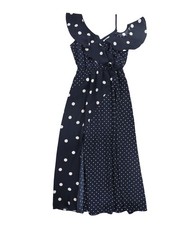 bar III Womens Dot Maxi Dress, Blue, X-Small