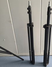 Pair of Black Light Stands 1/4" Screw Top Photo Studio Tripod