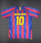 Kids Vintage Barcelona 2005 Home Jersey with Badge - Ronaldinho | Free Shipping