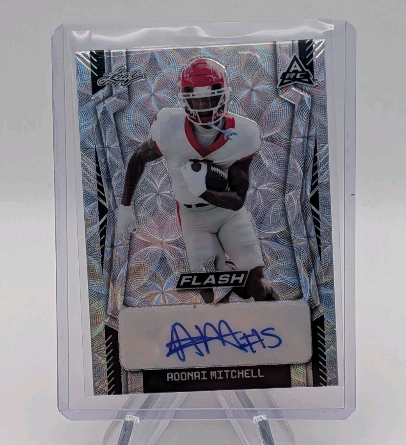 Adonai Mitchell 2022 Leaf Flash #BA-AM1 Silver Kaleidoscope Auto RC #d/30 Colts
