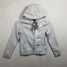 Nike Club Fleece Big Kids Boys Full-Zip Hoodie 93969-010 Gray Size Small NEW