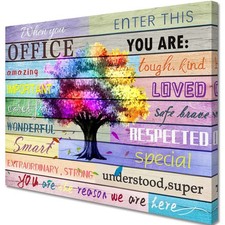 Inspirational Wall Art Office Motto Decor Quotes Colorful Tree Signs Pictures...