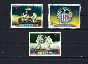 ''APOLLO 16  U.S.A.   ''MOON MISSION''  LIBERIA  {3}   1972