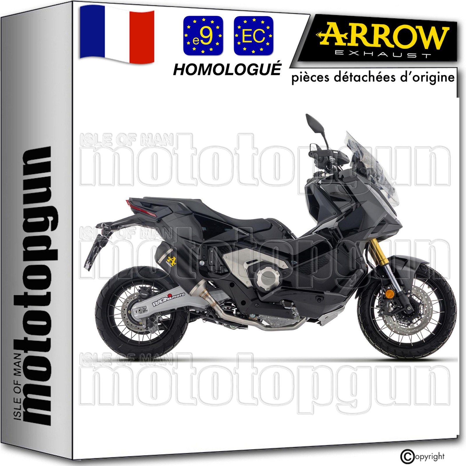 Échappement Arrow noir homologué augmente les performances du Honda X-ADV 750 2026