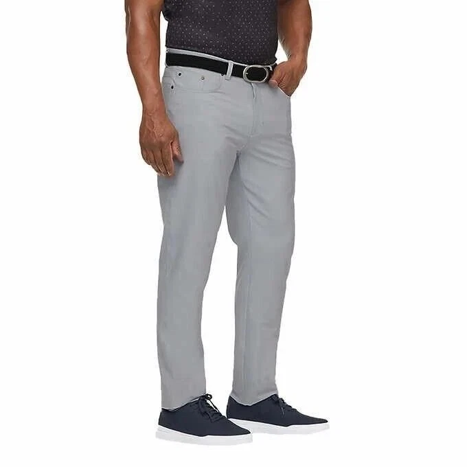 Greg Norman Men's Luxury Microfiber Ultimate 5-Pocket Pants Gray 34x29