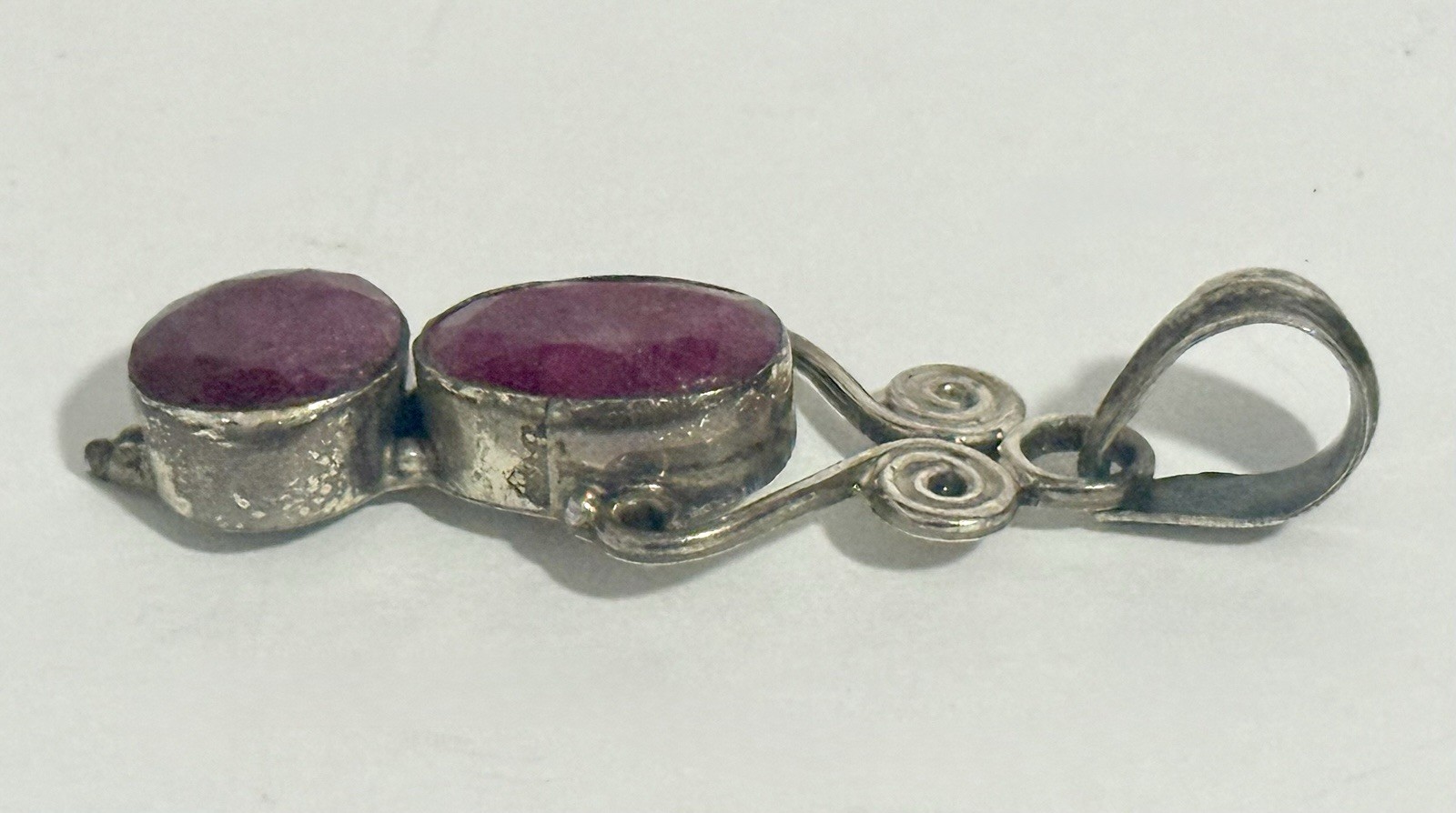 Vintage 925  Sterling Silver Double Red Ruby Gems… - image 18