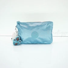 Kipling VIV Cosmetic Accessory Pouch Polyamide KI2067 Aqua Tides Metallic $34