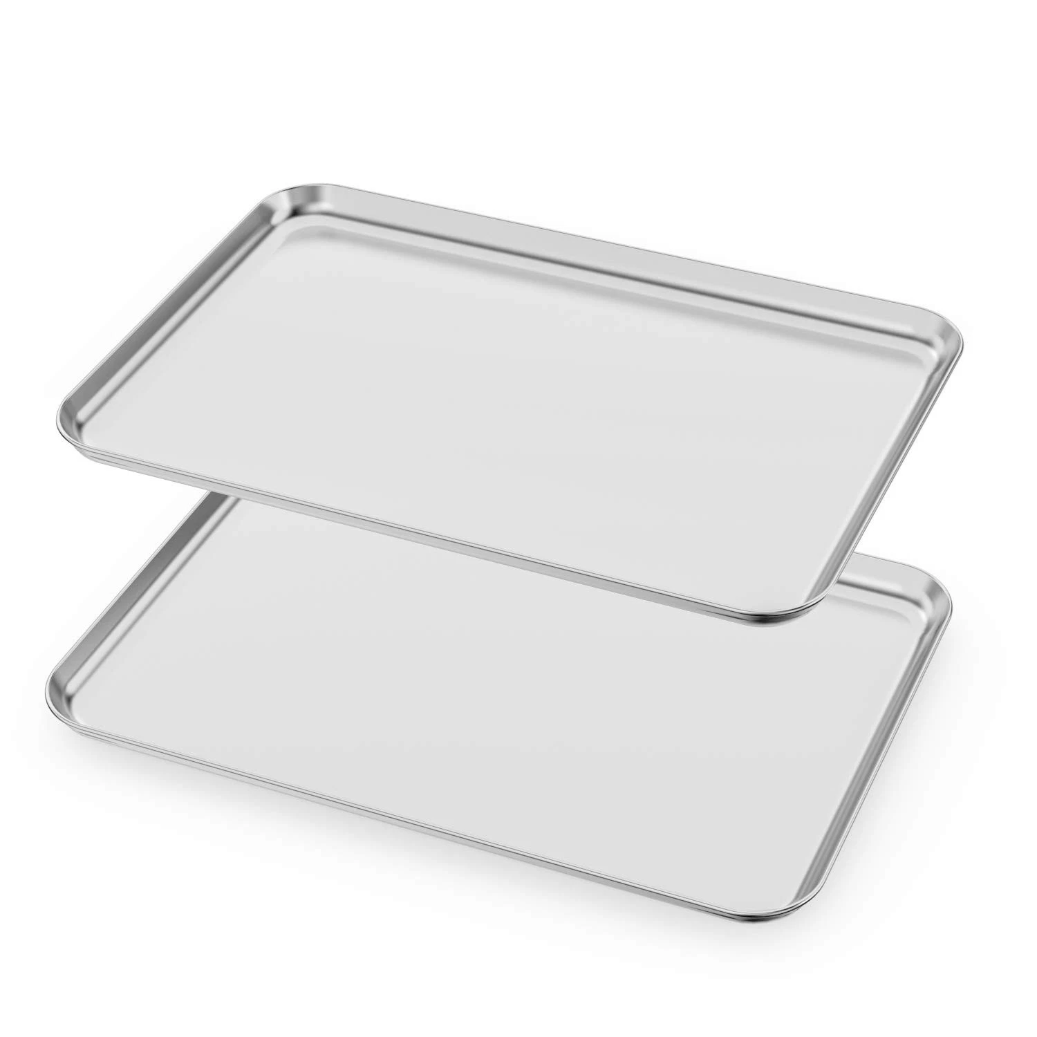 2Pk 20x14 Inch Stainless Steel Cookie Baking Sheet Tray for Oven Baking Roasting