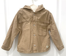 Zara Hooded Jacket Denim Collection Boys Sz 5-6 Tan EUC Tan Light Brown