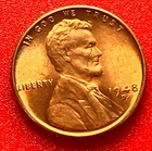 1948-D Lincoln Wheat Cent Penny GEM RED BU From an Original Bank Roll