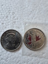 2009 Canada 25 Cents Olympic Men Hockey Colored 