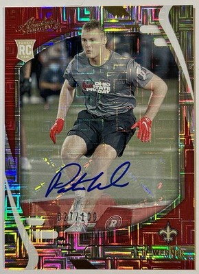 2021 Panini Absolute - Rookies Pete Werner #181 Red Squares Signatures /100