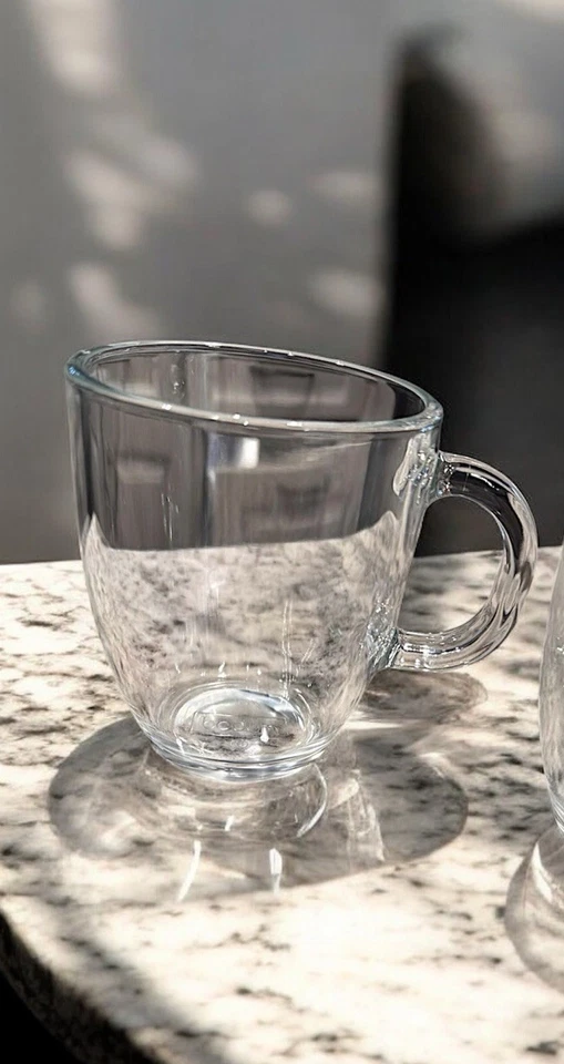 Bodum Elegant Clear Glass Mugs Set of 2 with handles 4x3in - Image 3 of 4