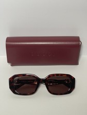 Gucci GG1535S Shiny Tortoise Square Geometric Sunglasses