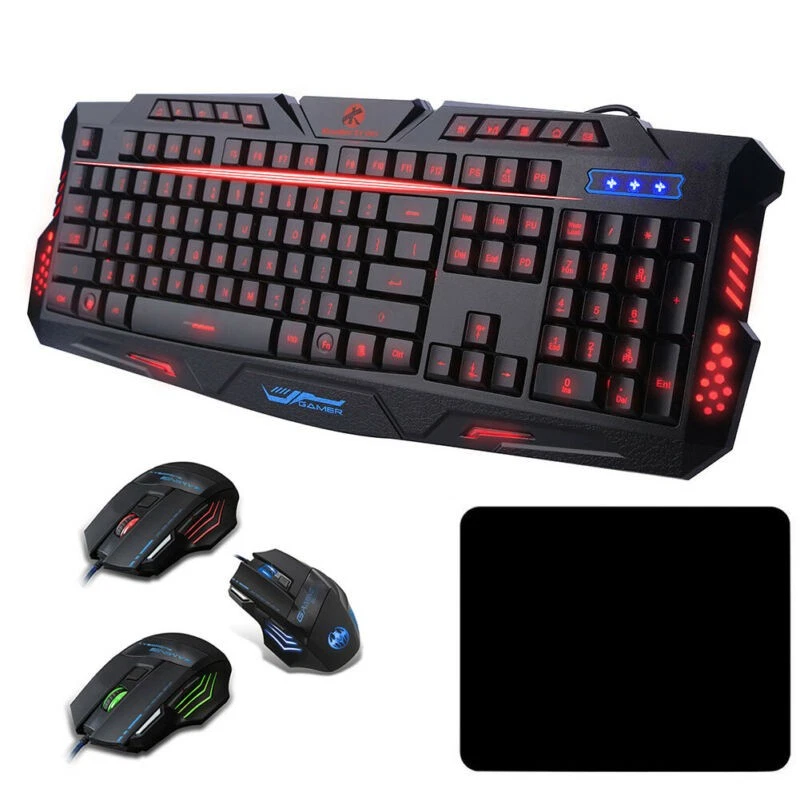 Gaming Keyboard And Mouse LED Light Backlit Mechanical Feel For Computer Desktop - Image 3 of 4