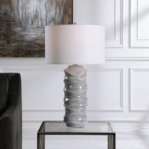 Uttermost Waves Blue and White Table Lamp - Picture 6 of 7