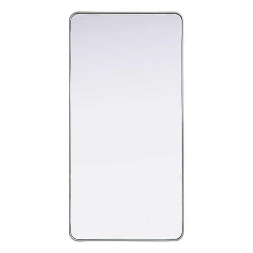 Elegant Decor Contour Metal Rectangle Mirror 30X60" Silver - Picture 1 of 11