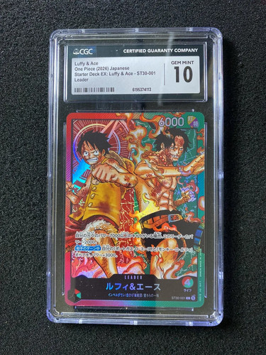 2026 One Piece Japanese Starter Deck Ex Luffy & Ace #ST30-001 CGC 10 #5 YX80