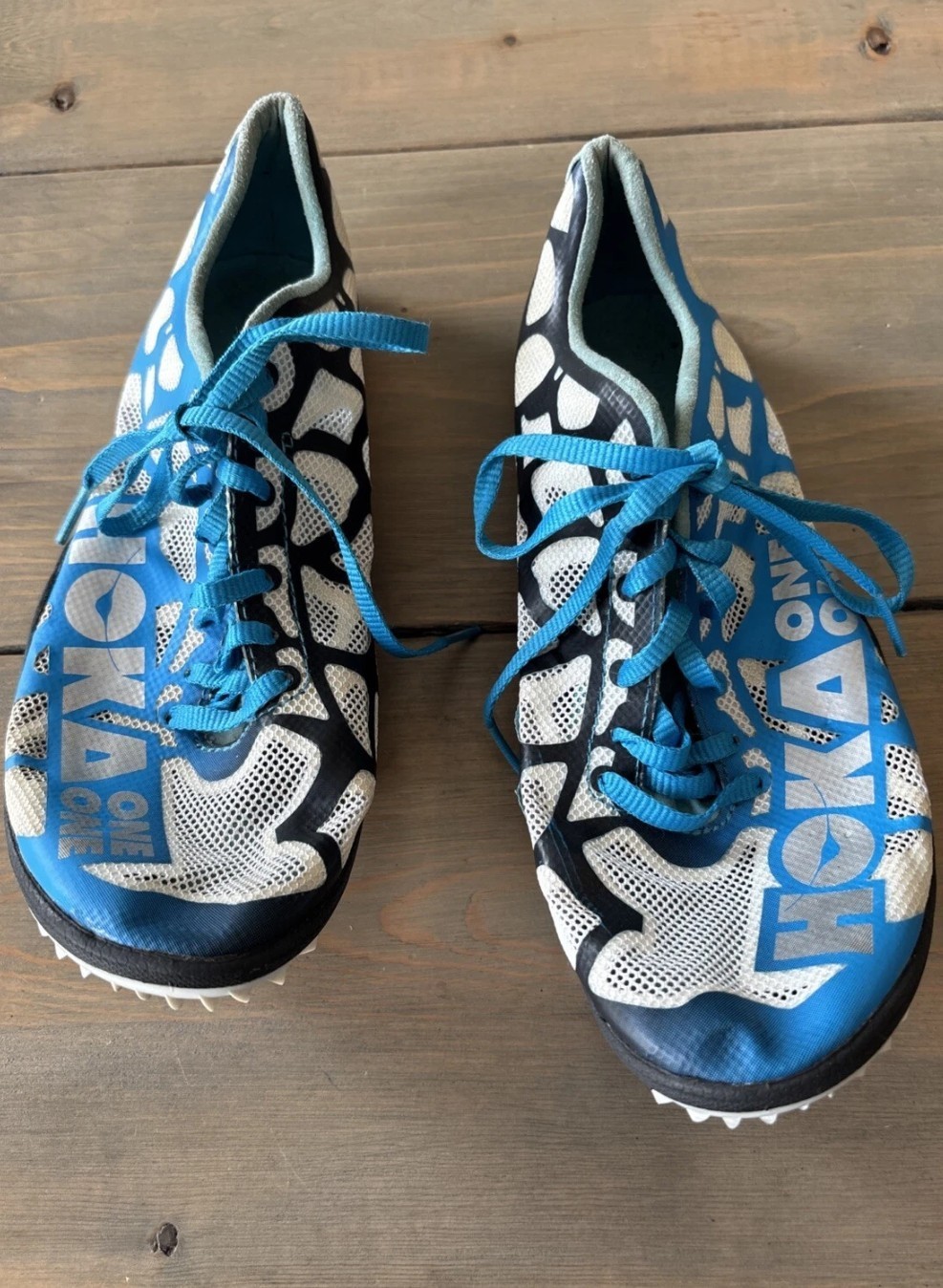 Hoka One One Women’s Rocket LD Blue White Track Cleats Shoes Size 8 Spike