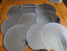 Glitter mirror plate. 50/50 split half glitter fading into plain mirror  10inch