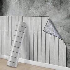 Grey Self Adhesive Wall Panels,Peel and Stick Wall Panels,Wood Slats Wallpaper 3
