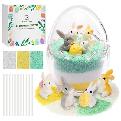 BRELANO Easter Craft Kit for Kids & Adults   DIY Sand Candle Making Kit with ...