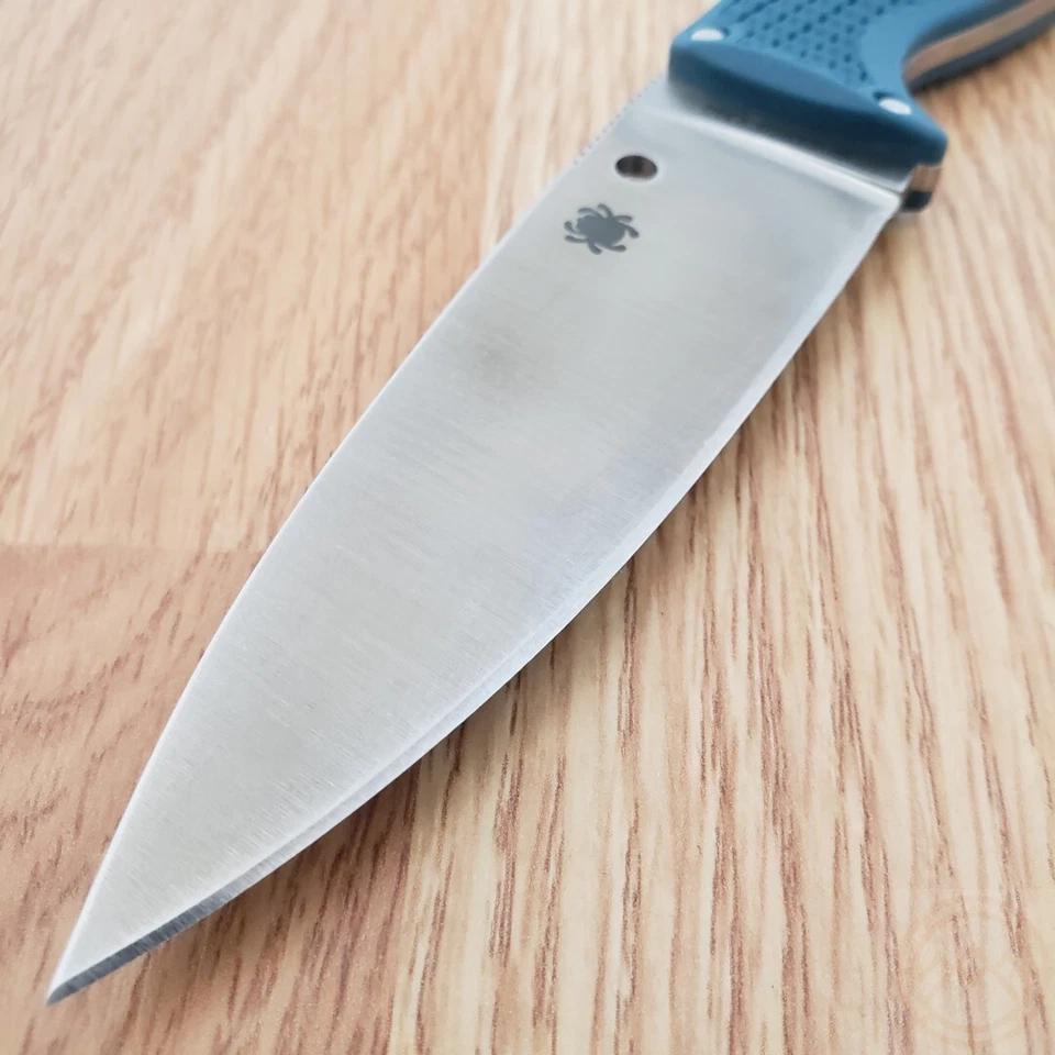 Spyderco Enuff 2 Fixed Knife 4" Full Tang K390 Tool Steel Blade Blue FRN Handle - Image 4 of 4