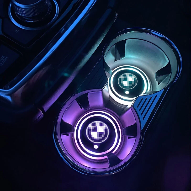 2x Portavasos LED Consola Interior Coche 7 Colores Luces Ambientales para BMW Foto 4 de 4