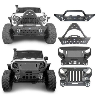 For Wrangler Jeep JK/JKU 07-18 Off-road Steel Textured Front Bumper Guard Bar 