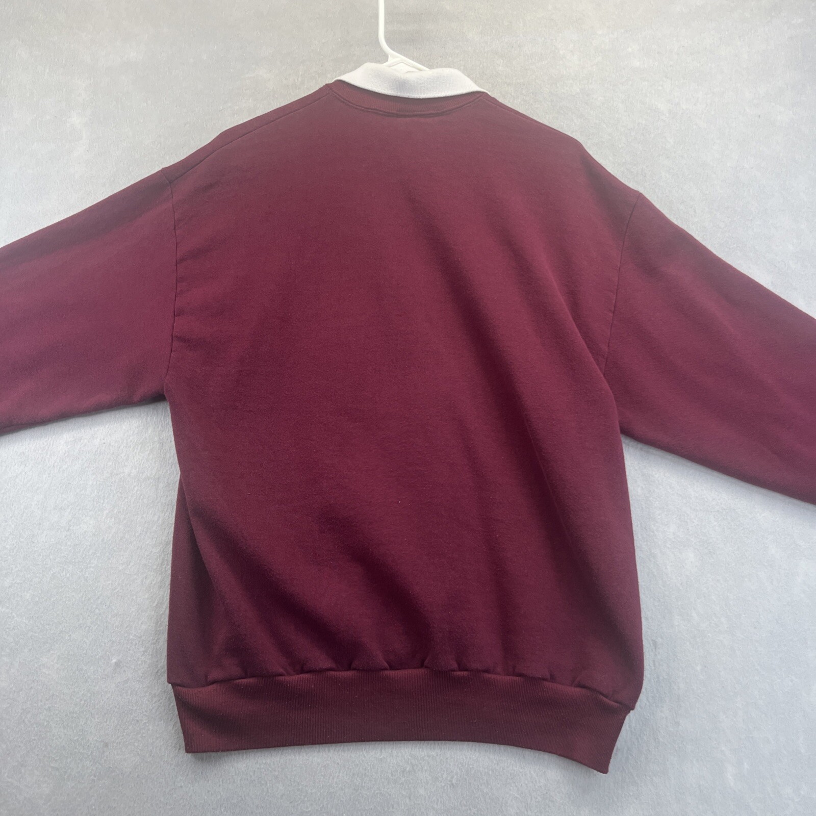 Jerzees Maroon L Collared Patchwork Sweatshirt Co… - image 2