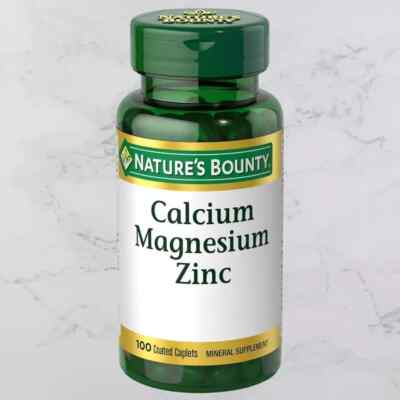 Calcium Magnesium Zinc + Vitamin D-3 - 100 Caplets, Bone Muscle Immune Support