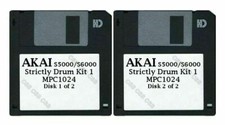 Akai S5000 / S6000 Set of Two Floppy Disks Strictly Drum Kit 1 MPC1024