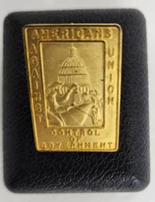 Vintage Tie Tack Lapel Pin Americans against Union Control of Government 1 1/4"