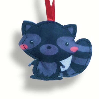 Raccoon Felt Hanging Ornament   Cute Woodland Animal Hike Camping Forest Woods
