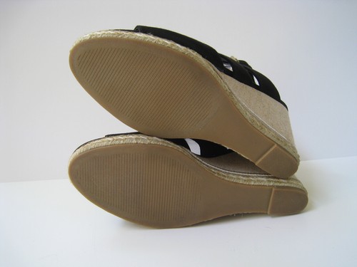 APT.9 BLACK FAUX SUEDE ESPADRILLE 4" WEDGE WOMEN'S SIZE US 8 EUR 40 HOT - Picture 8 of 8