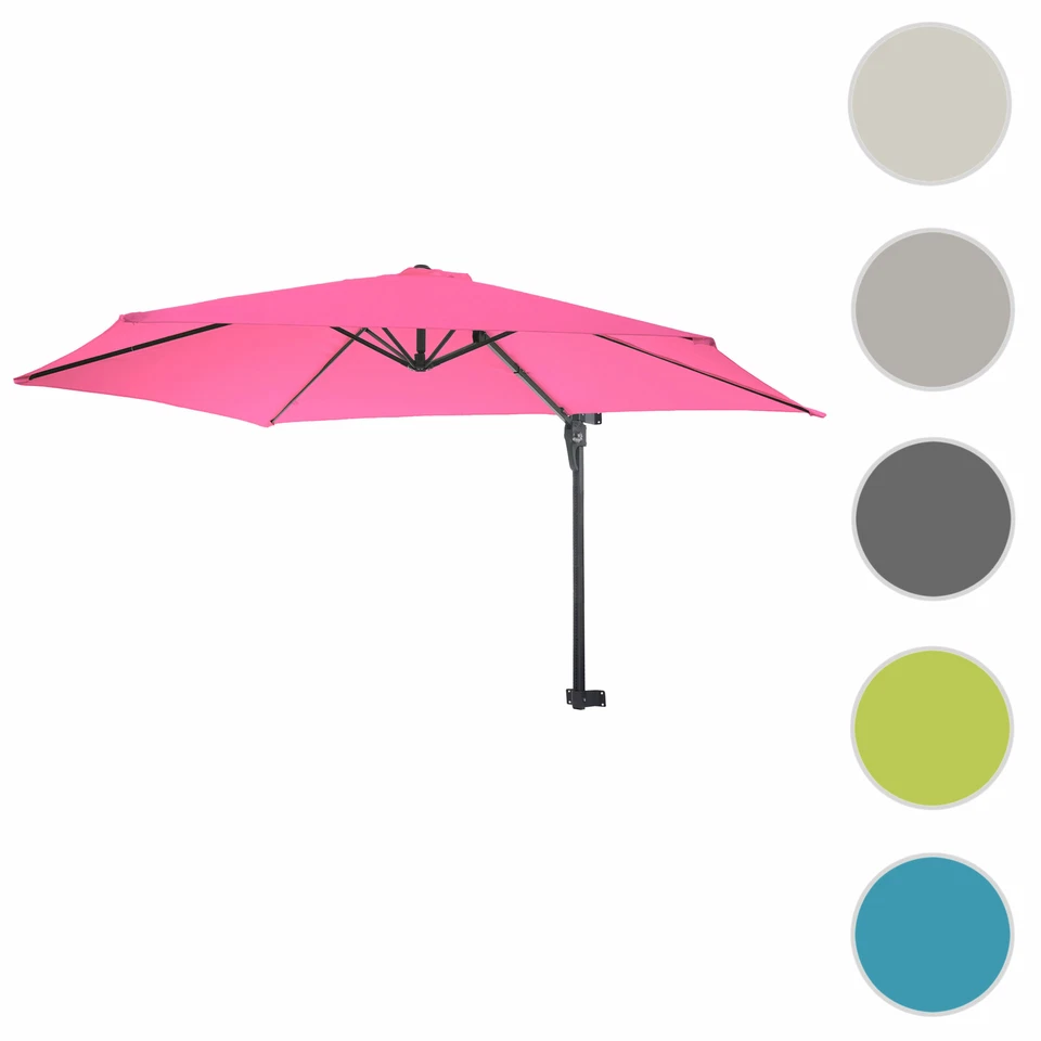 HEUTE-WOHNEN Ombrellone da parete Casoria, ombrellone semaforo ombrellone da balcone, inclinabile 3 m