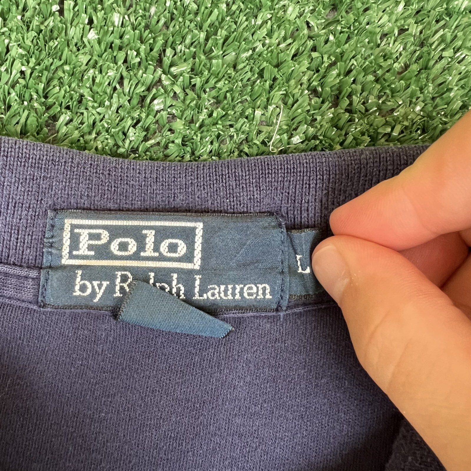 Polo Ralph Lauren vintage camicia uomo grande blu navy manica corta rosso pony cotone Y2K