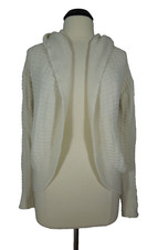 GAP Knit Open Sweater S SMALL Ivory Hooded