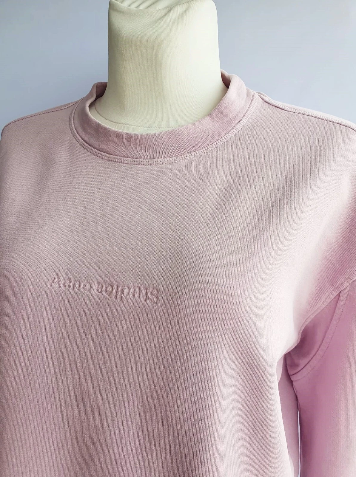 Maglione Swaetshirt ACNE STUDIOS Odice Crop Oversize Embross logo XXS S
